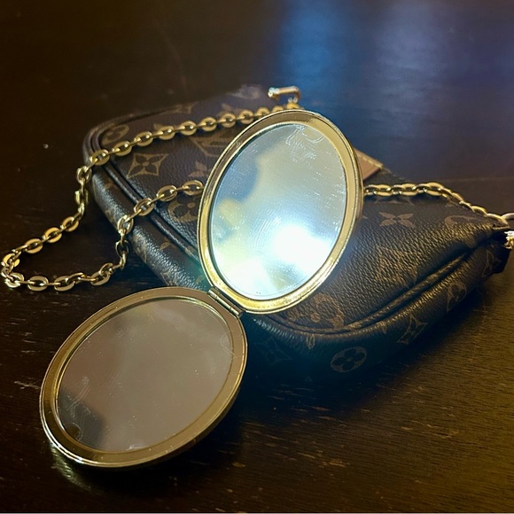 NEW Dolce & Gabbana Limited Edition Compact Mirror Foldable Gold Ceramic Flower - Picture 7 of 10